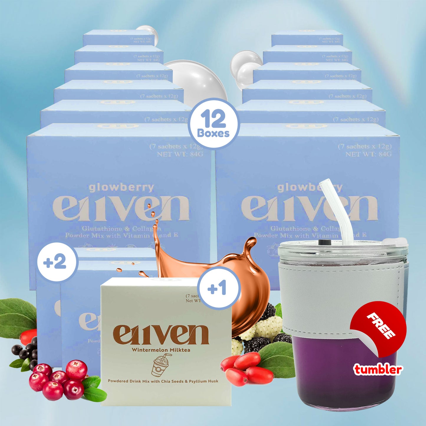 E11VEN Glowberry - Glutathione & Collagen Boosting Drink