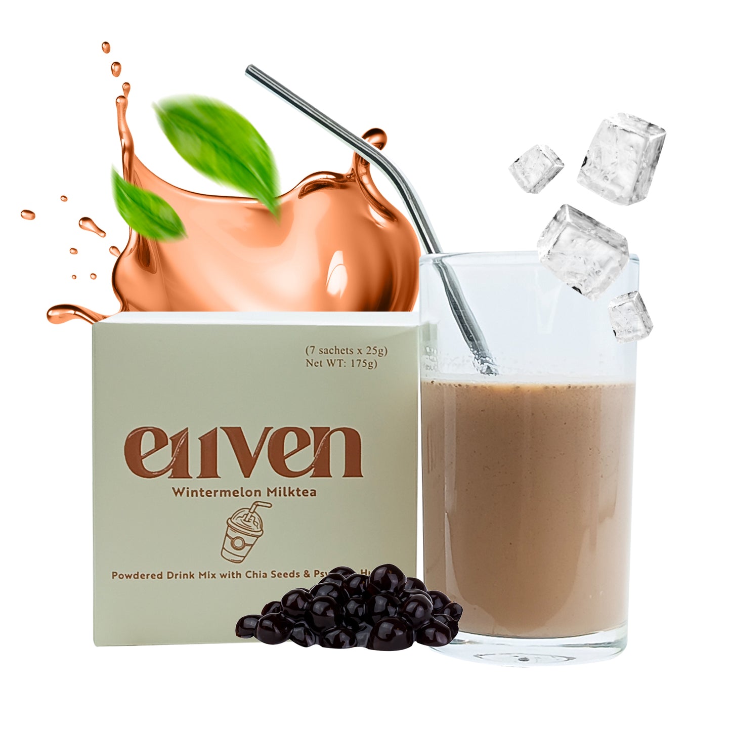 E11VEN - Wintermelon Milktea Powered Drink Mix 7 Sachets 2 Box by Ellen Adarna