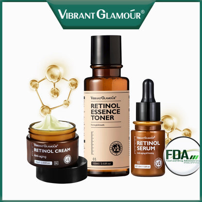 VIBRANT GLAMOUR FDA Retinol Cream, Serum, & Toner VA Anti Aging Whitening Renewing Skin