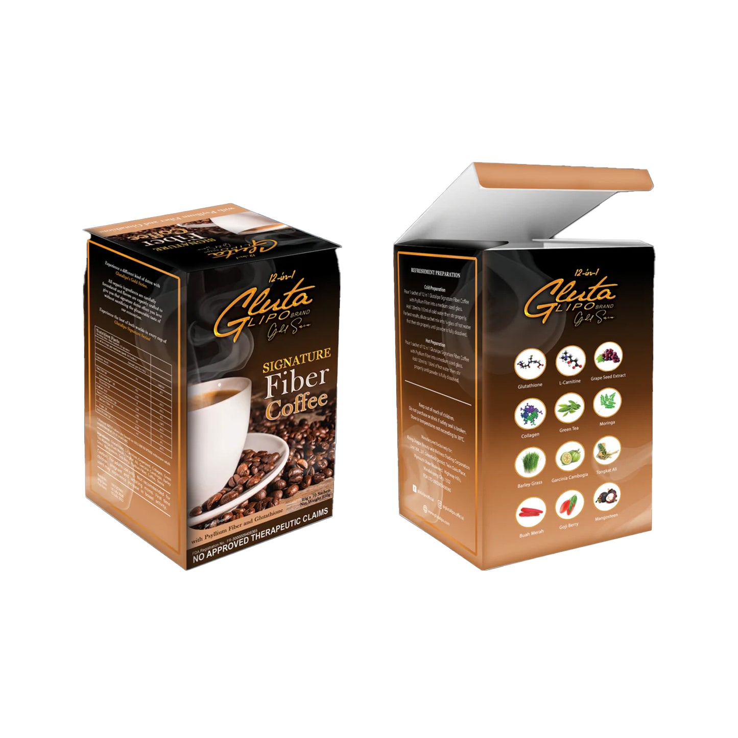 GlutaLipo New Gold Series Fiber Coffee