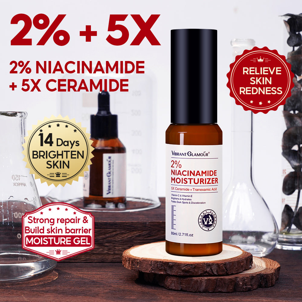 VIBRANT GLAMOUR 8% Niacinamide Whitening Face Cream, 5% Niacinamide Serum, 2% Niacinamide Moisturizer, 2% Niacinamide Toner Set