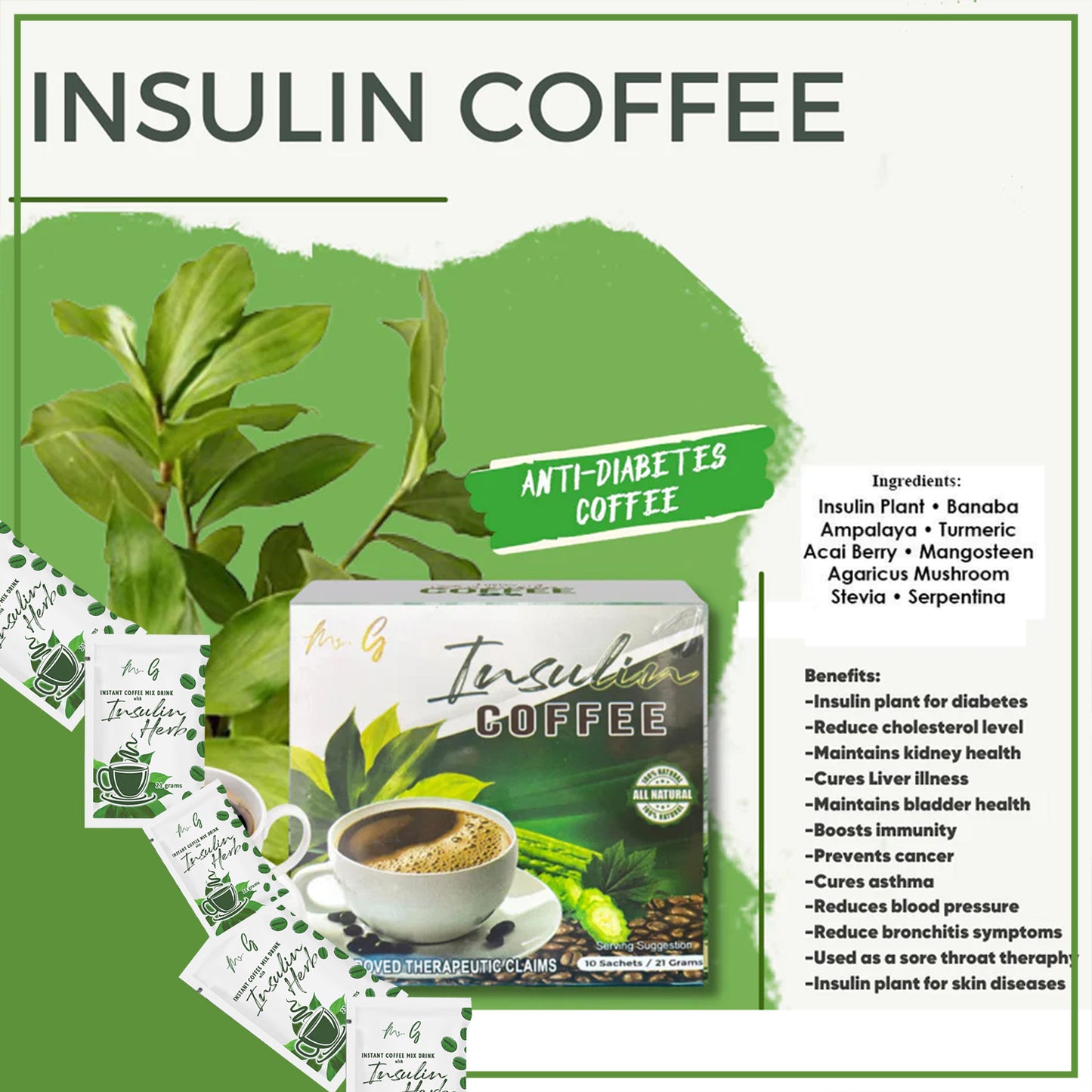 Insulin Coffee 10 Sachets (1 Box)