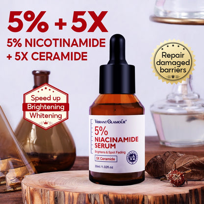 VIBRANT GLAMOUR 5% Niacinamide +5X Ceramide+3X Centella Asiatica Whitening Serum 30ml