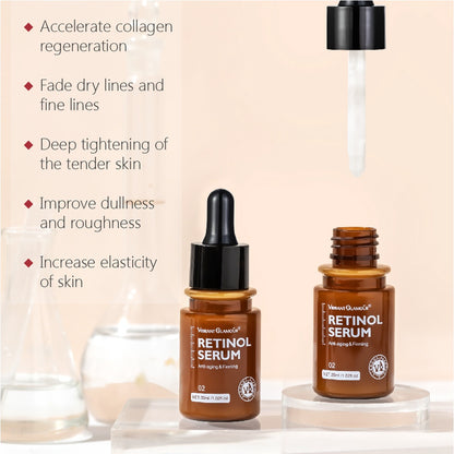 VIBRANT GLAMOUR FDA Double Retinol Serum Firming Collagen Anti-Age Fading Dark Spots Fine Lines 30mL