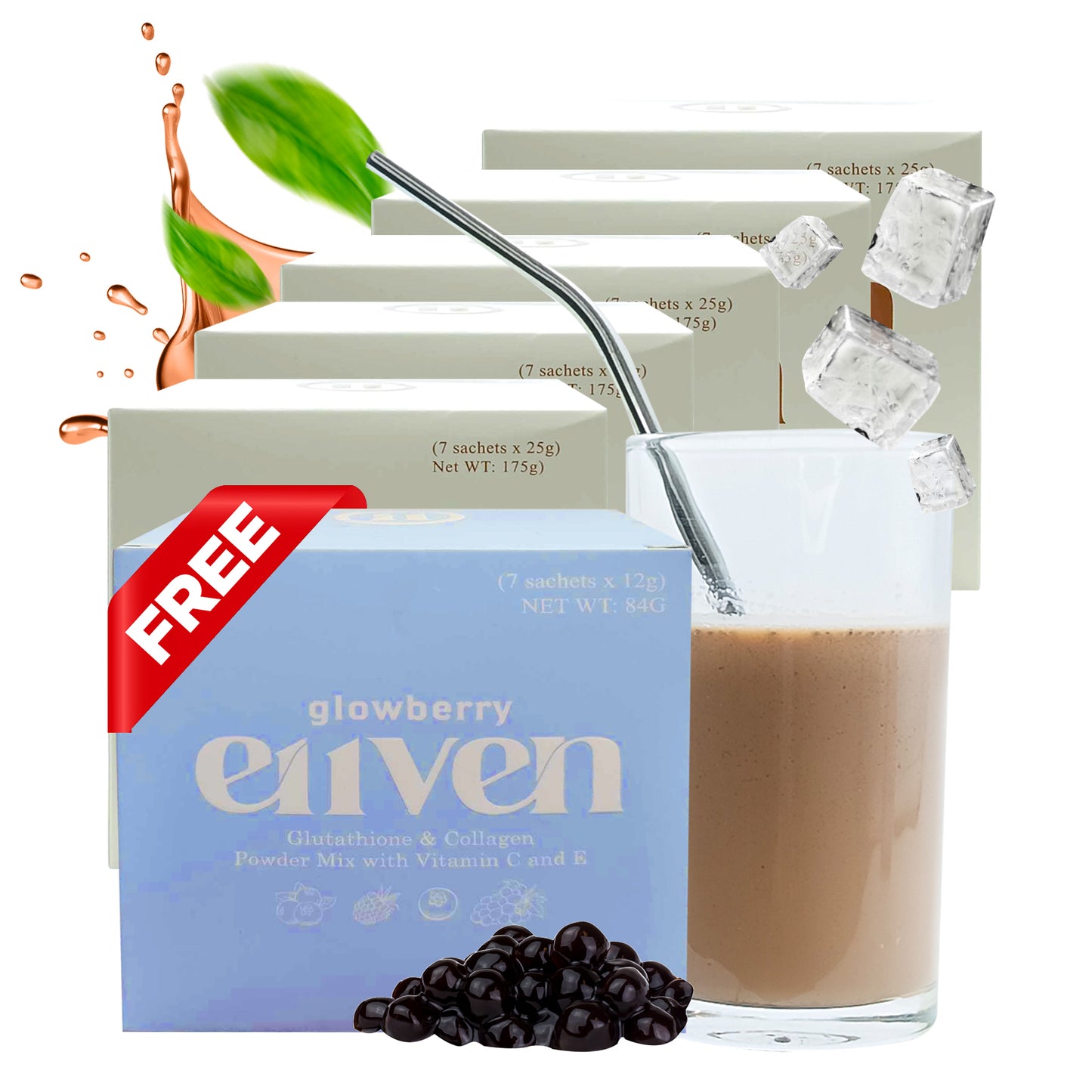 E11VEN - Wintermelon Milktea Powered Drink Mix 7 Sachets 2 Box by Ellen Adarna