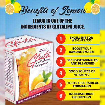 ORIGINAL Gluta Lipo Lemon Juice 12 in 1