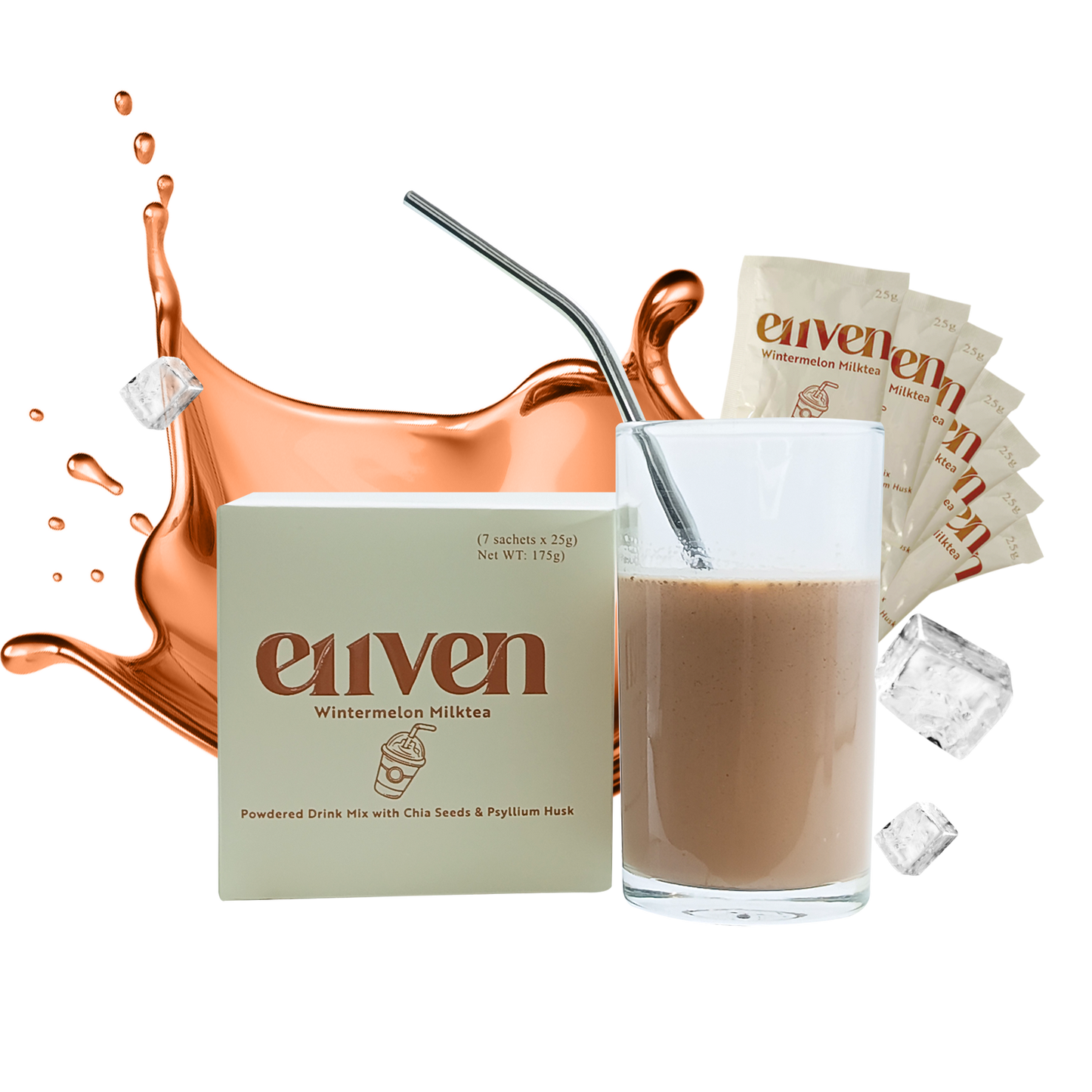 E11VEN - Wintermelon Milktea Powered Drink Mix 7 Sachets 2 Box by Ellen Adarna