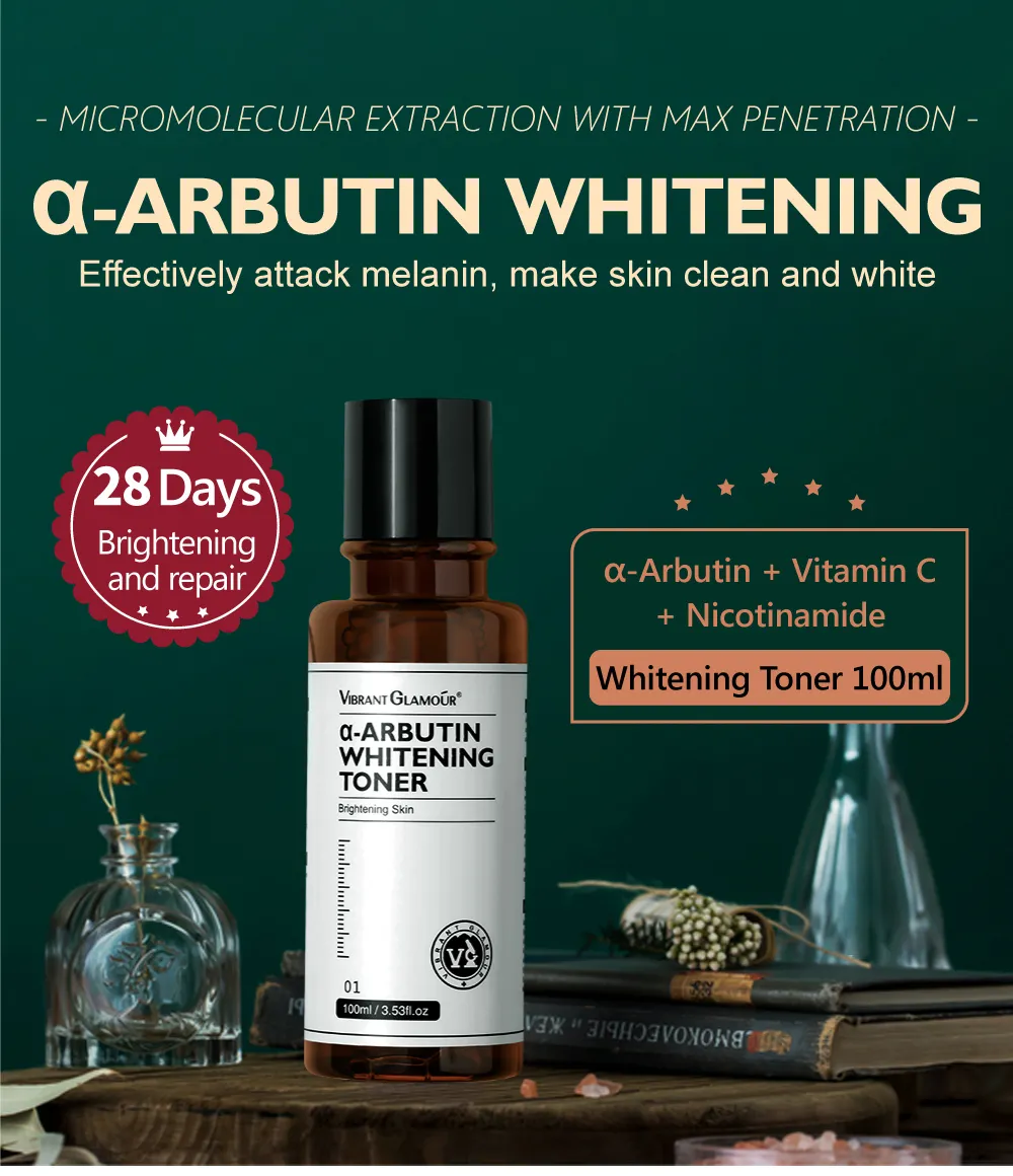 VIBRANT GLAMOUR  α-Arbutin Whitening Serum+α-Arbutin Whitening Toner & Retinol Set Face Cream+Facial Serum VA Anti Aging Whitening Renewing Skin